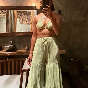 Stylish Sunny sage Green Two-Piece Set